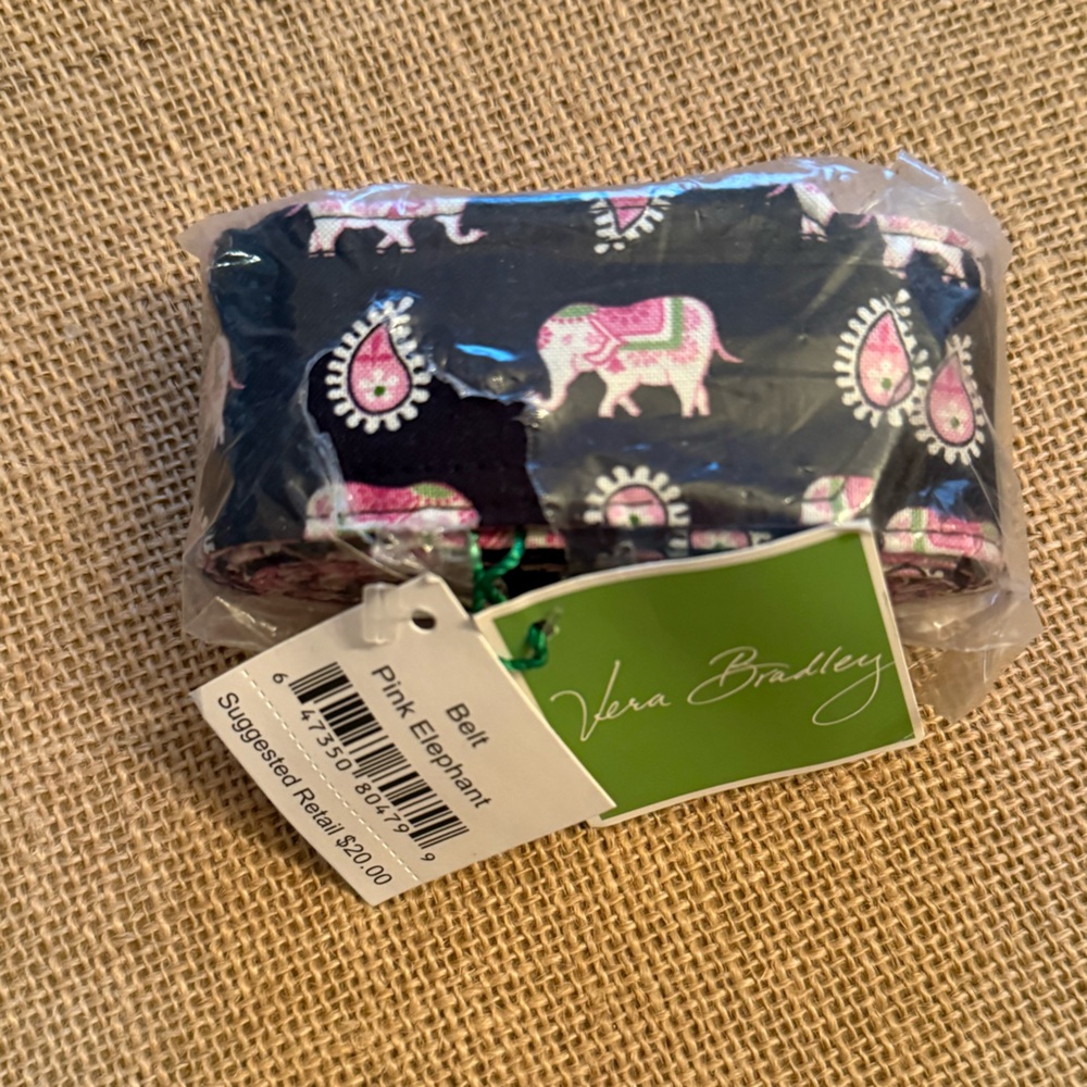 Vera Bradley Pink Elephant Print Belt-Retired